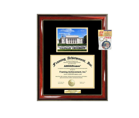 Diploma Frame Chapman University Campus Photo Graduation Graduation Gift Idea Engraved Picture Frames Engraving Large Personalized Document Cheap Graduate Graduate Degree