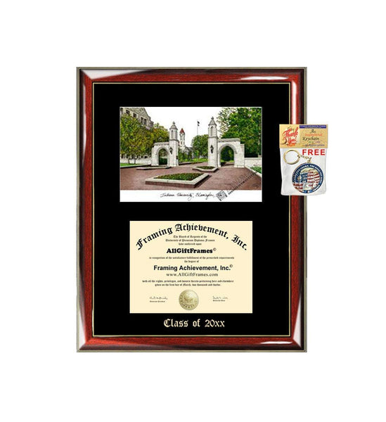 Indiana University Bloomington Graduation Custom Frame Emboss Lithograph Diploma Degree Framing Embossed Bachelor MBA Master PHD Certificate Framing