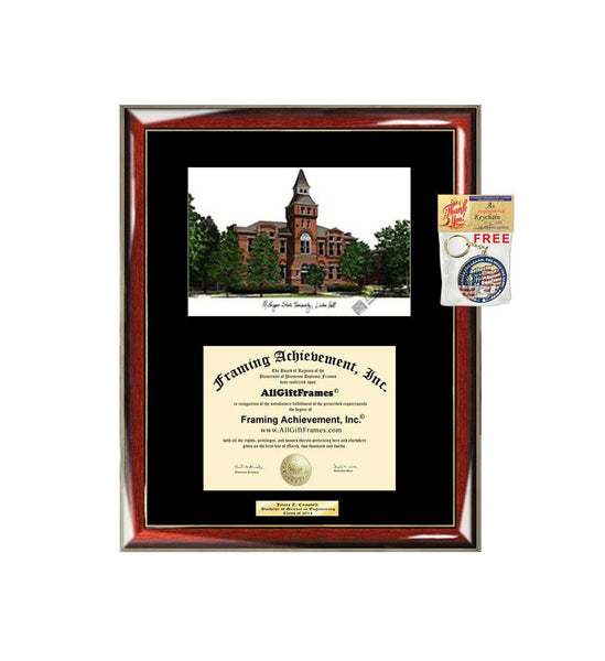Michigan State University MSU Linton Hall Diploma Frame Lithograph Degree Graduation Framing Black Matted Engraved Custom University Graduate Gift Holder Case