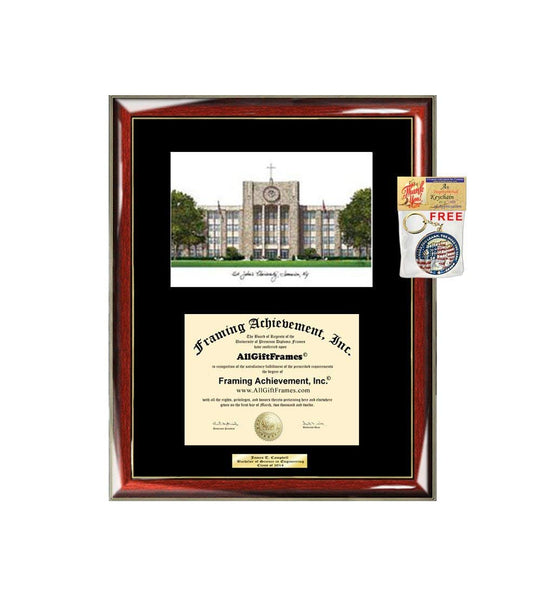 St. John's University Diploma Frame Lithograph SJU Degree Graduation Certificate Framing Graduate Gift Black Matted University Diploma Frames