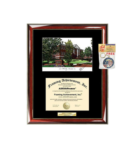 AllGiftFrames Lee University Diploma Frame Lithograph Degree Graduation Framing Black Matted Engraved Custom University Graduate Gift Holder Case