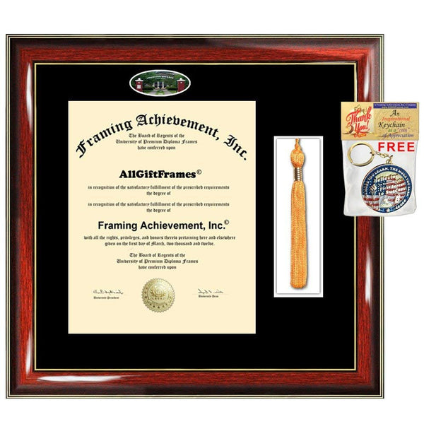 AllGiftFrames Louisiana College Diploma Tassel Frame Louisiana School Campus Photo Custom Tassel College Degree Double Framing Document Graduation Gift Bachelor Master MBA Doctorate PHD Certificate