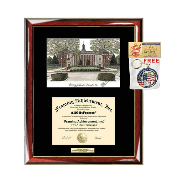 AllGiftFrames University of Nebraska Lincoln Diploma Frame Lithograph UNL Graduation Degree Framing Certificate Plaque Black Matted Graduate Gift