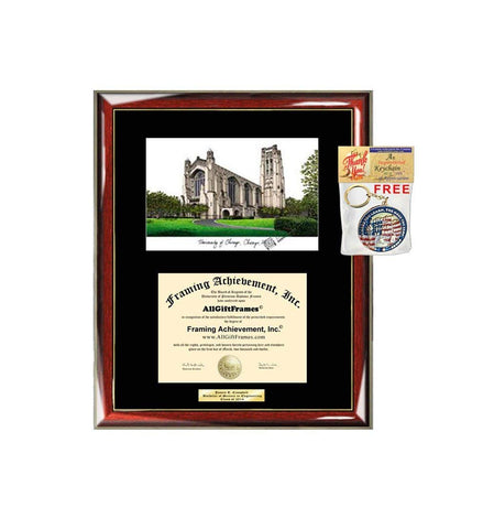 University of Chicago Diploma Frame Lithograph College Graduation Degree Framing Case Holder Plaque University Diploma Frames