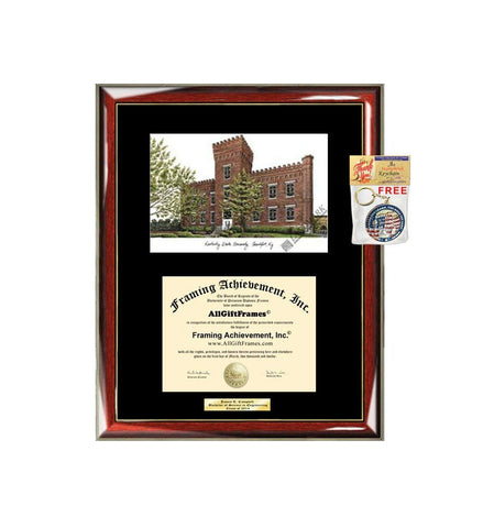 Kentucky State University KSU Diploma Frame Lithograph Degree Graduation Framing Black Matted Engraved Custom University Graduate Gift Holder Case