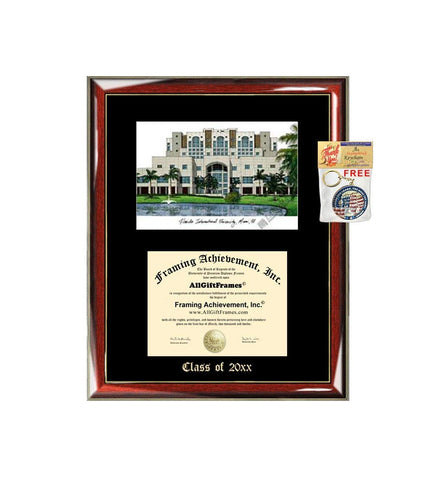 Florida International University FIU Graduation Custom Frame Emboss Lithograph Diploma Degree Framing Embossed Bachelor MBA Master PHD Certificate Framing