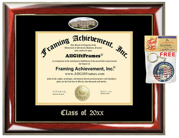 Custom Diploma Frame Embossed Xavier University of Louisiana College Best XULA Graduation Degree Frame Double Mat Campus Fisheye Picture Frame Cheap Graduate Gift