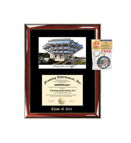 AllGiftFrames University of California San Diego Diploma Frame Emboss Lithograph UCSD Degree Case Holder Graduation Diploma Framing Graduate Gift Black Matted Plaque
