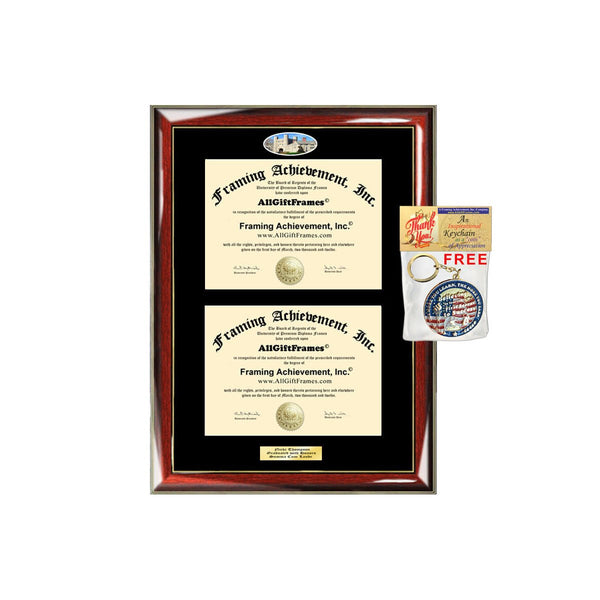 Double Diploma Frame Princeton University Dual Degree Holder Engraving Framing Two Certificate Holder Graduation Gift Bachelor Master MBA