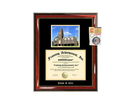 Diploma Frame Big Bellarmine University Campus Photo Graduation Gift Case Embossed Picture Frames Engraving Bachelor Master MBA PHD Personalized Degree