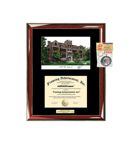 AllGiftFrames Aurora University Diploma Frame Lithograph Degree Graduation Framing Black Matted Engraved Custom University Graduate Gift Holder Case