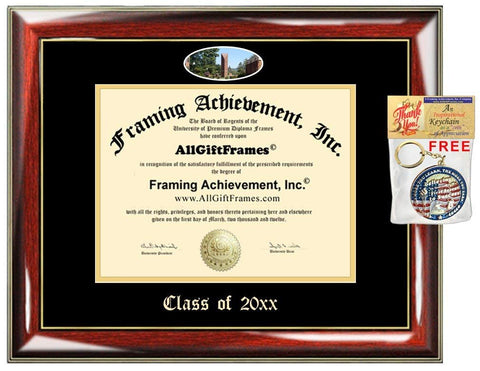 AllGiftFrames Custom Diploma Frame George Fox University Embossed Best Graduation Degree Frame GFU Double Mat Campus Fisheye Picture Frame Cheap Degree Certificate Graduate Gift