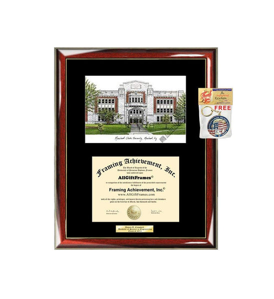AllGiftFrames Morehead State University MSU Diploma Frame Lithograph Degree Graduation Framing Black Matted Engraved Custom University Graduate Gift Holder Case