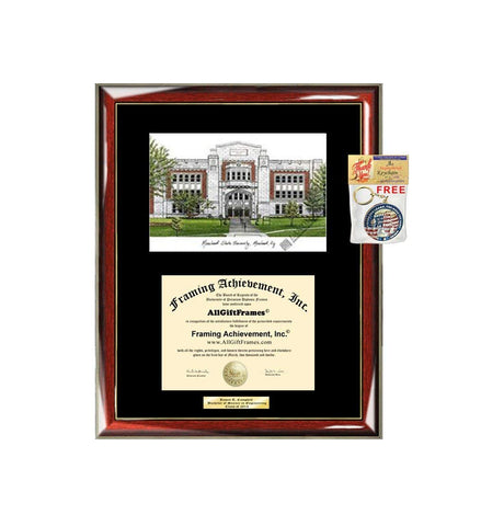 AllGiftFrames Morehead State University MSU Diploma Frame Lithograph Degree Graduation Framing Black Matted Engraved Custom University Graduate Gift Holder Case