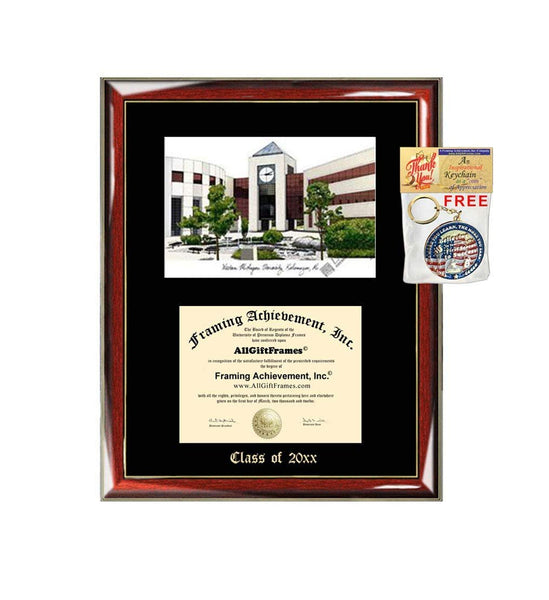 Western Michigan University Diploma Frame WMU Emboss Lithograph Degree Framing College Certificate Holder Graduation Gifts Diploma Plaque
