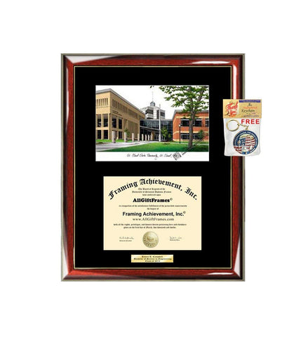 St Cloud State University Diploma Frame Lithograph SCSU Degree College Framing Graduation Certificate Plaque Single Black Matted University Diploma Frames