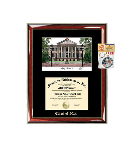 College of Charleston Graduation Custom Frame Emboss Lithograph Diploma Degree Framing Embossed Bachelor MBA Master PHD Certificate Framing