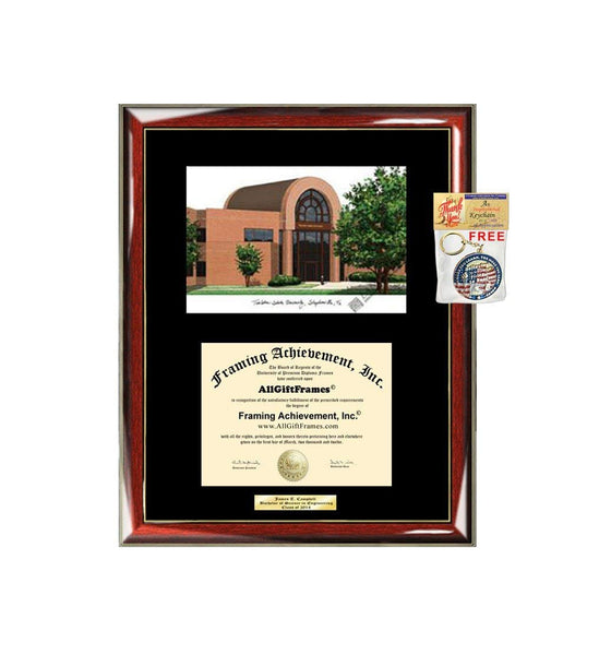 Tarleton State University Lithograph TSU Diploma Frame Graduation Degree Frames College Certificate Framing Document Gradate Gift Black Matted Diploma Frames