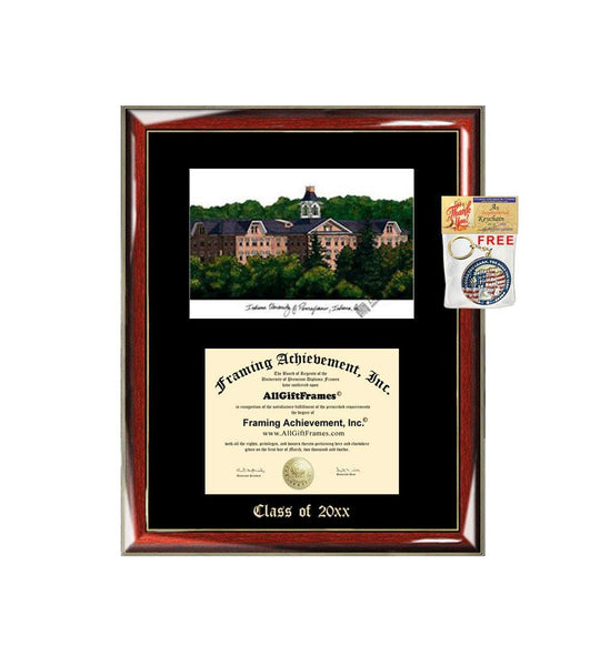 Indiana University of Pennsylvania IUP Graduation Custom Frame Emboss Lithograph Diploma Degree Framing Embossed Bachelor MBA Master PHD Certificate Framing