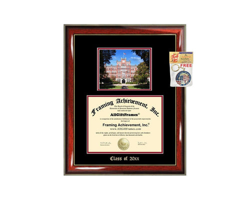 Diploma Frame Big Clark University Campus Photo Graduation Gift Case Embossed Picture Frames Engraving Certificate Personalized Degree