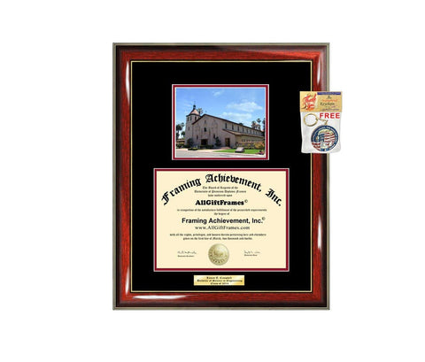 Diploma Frame Santa Clara University SCU Graduation Gift Idea Engraved Picture Frames Engraving Degree Cheap Graduate Bachelor Masters MBA PHD Doctorate School