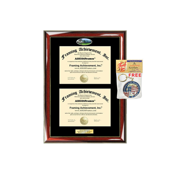 Double Diploma Frame CSUDH California State University Dominguez Hills Campus Photo Dual Degree Holder Framing Two Certificate Holder Fisheye