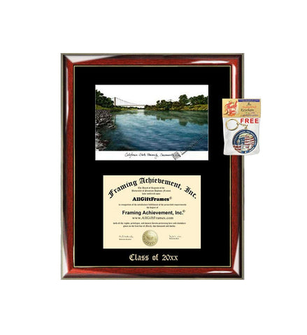 California State University Sacramento CSUS Graduation Custom Frame Emboss Lithograph Diploma Degree Framing Embossed Bachelor MBA Master PHD Certificate Framing