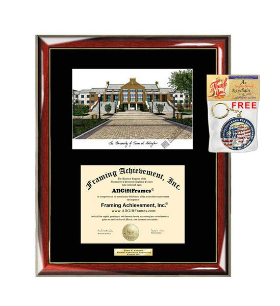 University of Texas Arlington Diploma Frame Lithograph UTA Degree Framing Graduate Gift Graduation Plaque University Diploma Frames