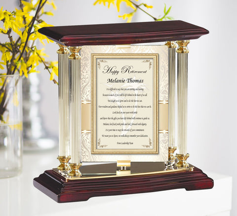 Employee Retirement Plaque Custom Message Gift Award Retiree Employee Going Away Present Desk Mantel Retiring Colleague Thoughtful Award