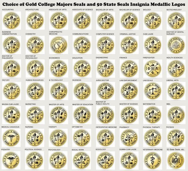 Graduation Tassel Frames - University Diploma Frames College Major Seal Logo Top mat Black Inner Gold Satin Matte Black Degree College Frame