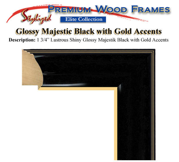 Graduation Diploma Frames Single Black Mat - Glossy Black with Gold Accents - College Diploma Framing Gifts Certificate Frames Graduate