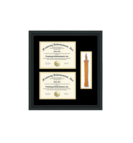 Double diploma frame graduation tassel holder box high school degree college certificate university document framing plaque