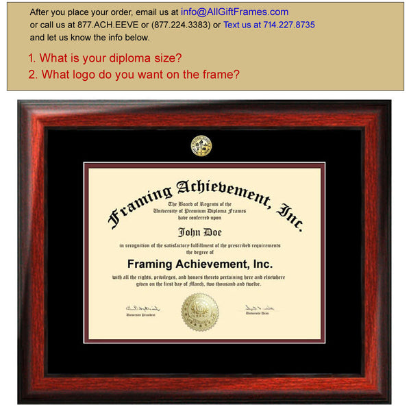 College Diploma Frames - University Major Seal Logos Top matted Black Inner Maroon Collegiate Graduation Degree Frame Gifts Satin Mahogany