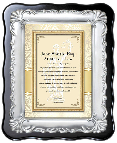 Personalized Law School Graduation Gift for Attorney Lawyer Congratulation Plaque Passing Bar College of Law University Present