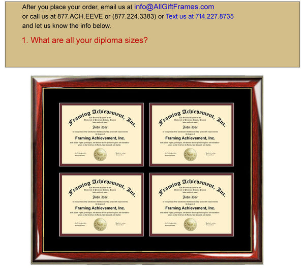 Four Certificate Frame Degree Framing Holds 4 Diploma Quadruple Documents Framing Professional Certification State Board College University