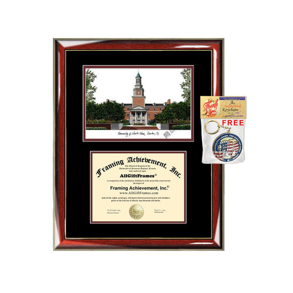University of North Texas diploma frames lithograph UNT frame campus sketch framing graduation degree gift college plaque certificate grad